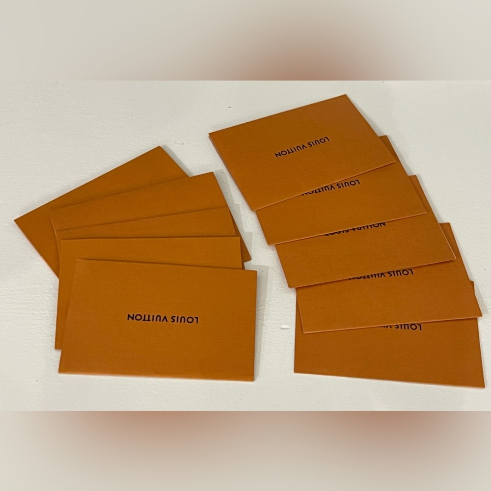 Louis Vuitton Authentic Orange Envelope Card / Receipt Holders Lot of 10 - Picture 4 of 8